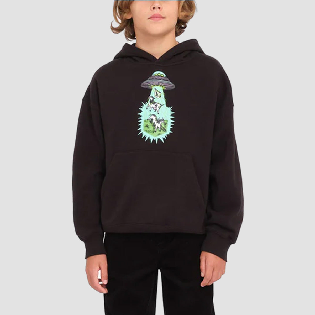 Volcom Udder Space Pullover Hoodie Black - Kids