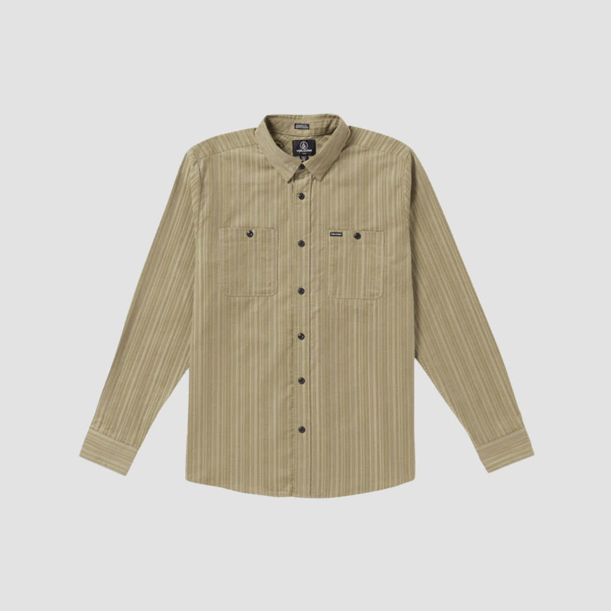 Volcom V Ent Fat Tony Woven Longsleeve Shirt Khaki