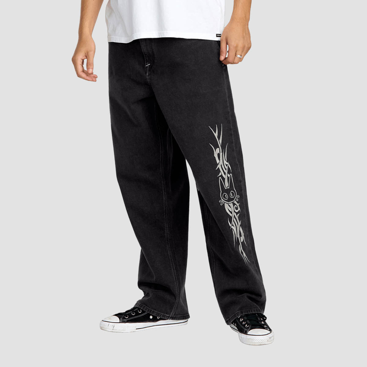 Volcom V Ent Tisakorean Loose Fit Jeans Fade To Black