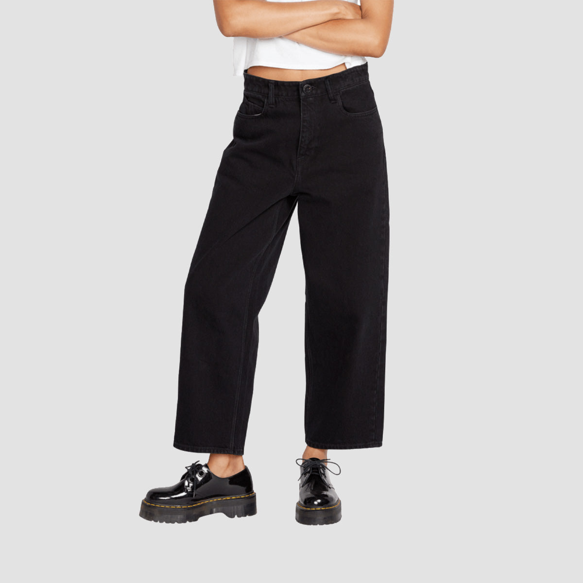 Volcom Weellow Loose Fit Jeans Black - Womens