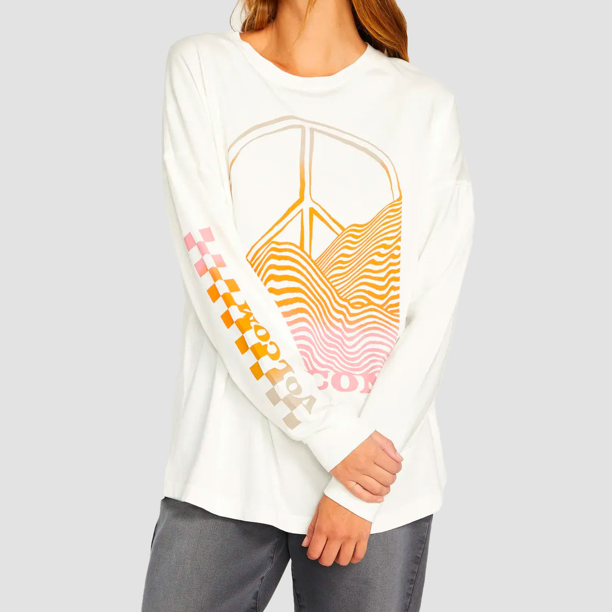 Volcom Werking Doubles Longsleeve T-Shirt Star White - Womens