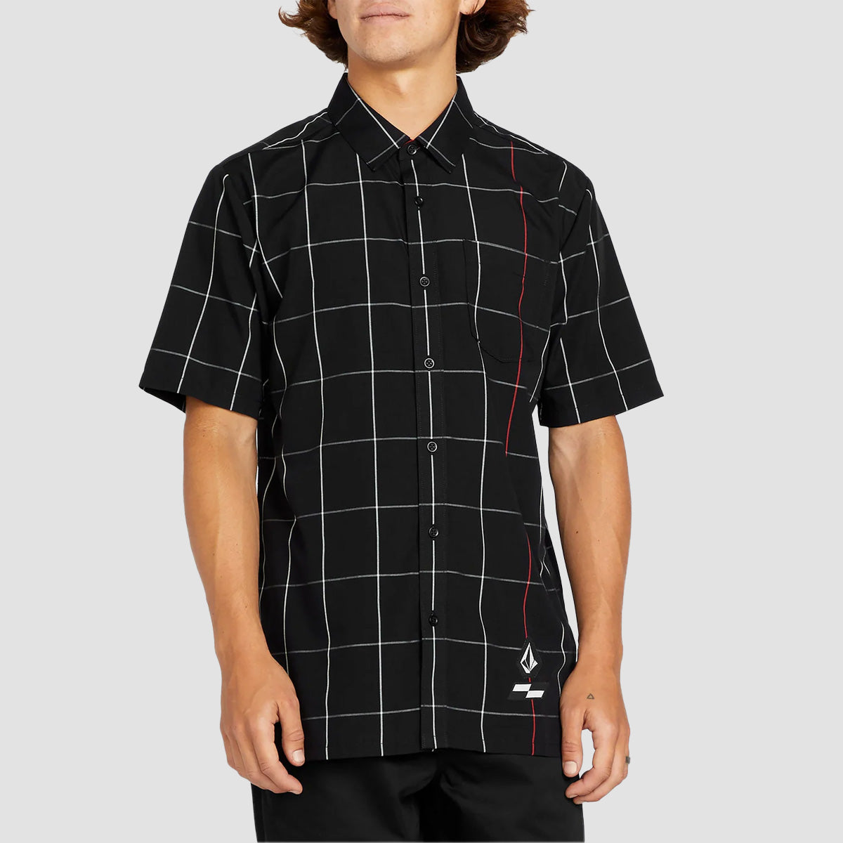 Volcom X Schroff Plaid Short Sleeve Shirt Black