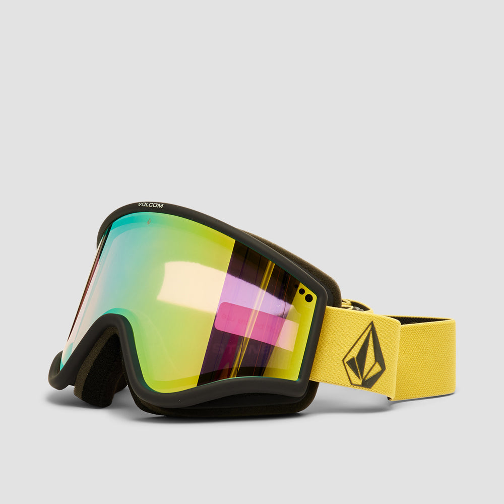 Volcom Yae Snow Goggles Dark Yellow/Black/Gold Chrome + Bonus Lens Dar