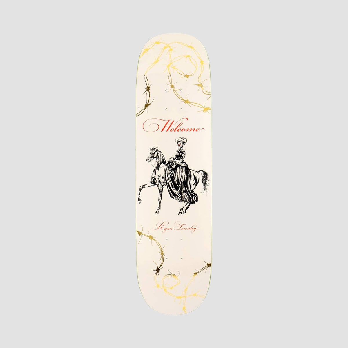 Welcome Cowgirl Ryan Townley Pro Model On Enenra Skateboard Deck Bone/Gold Foil - 8.5"