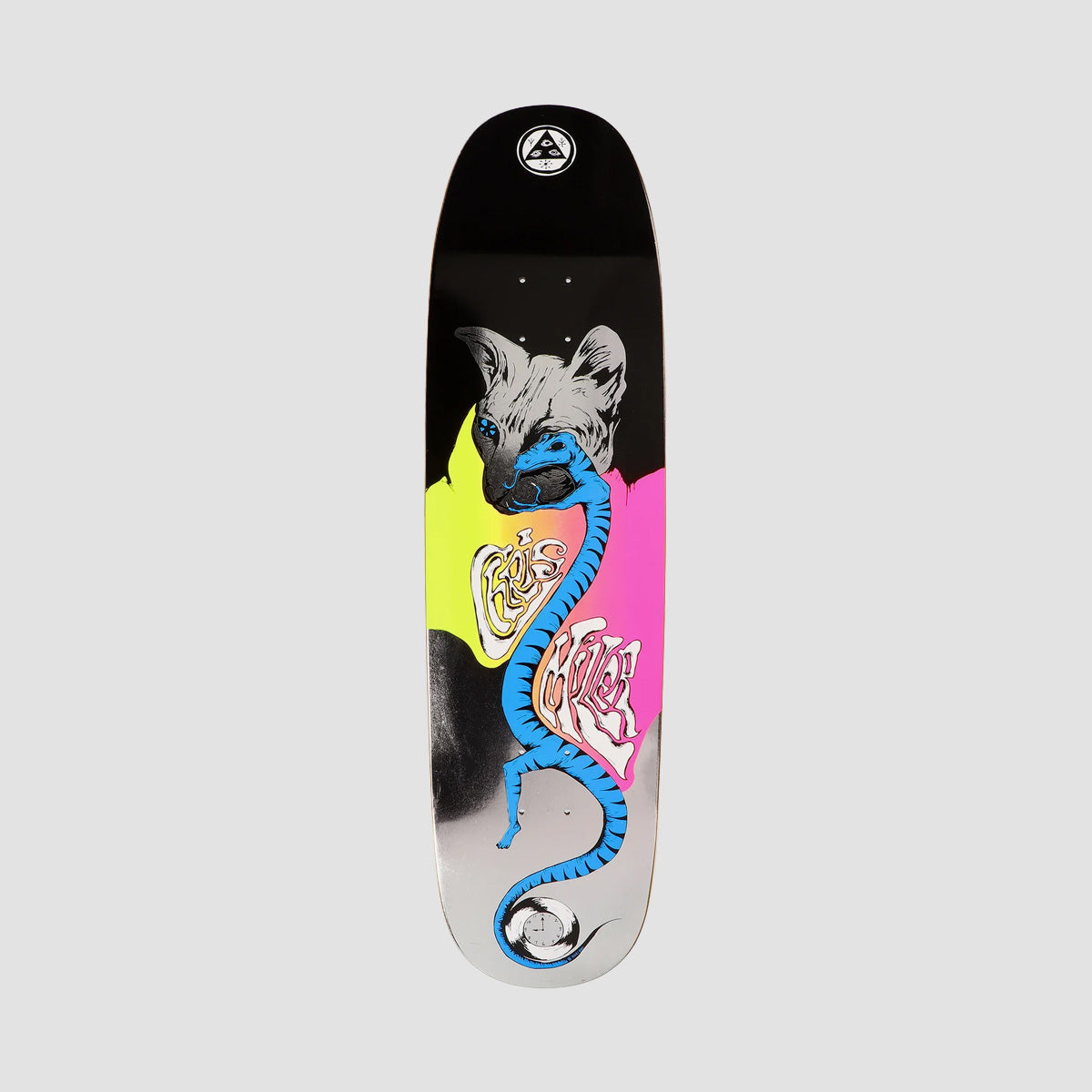 Welcome Miller Left Eye Chris Miller Pro Model On Skateboard Deck Black/Silver Foil - 8.72"