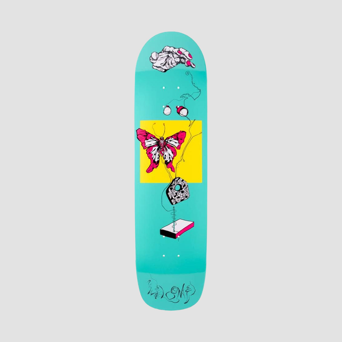 Welcome Puppet Master On Son Of Planchette Skateboard Deck Teal/White Dip - 8.38"