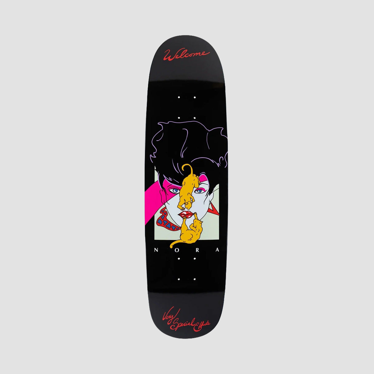 Welcome Special Effects Nora Pro Model On Sphynx Skateboard Deck Black - 8.8"