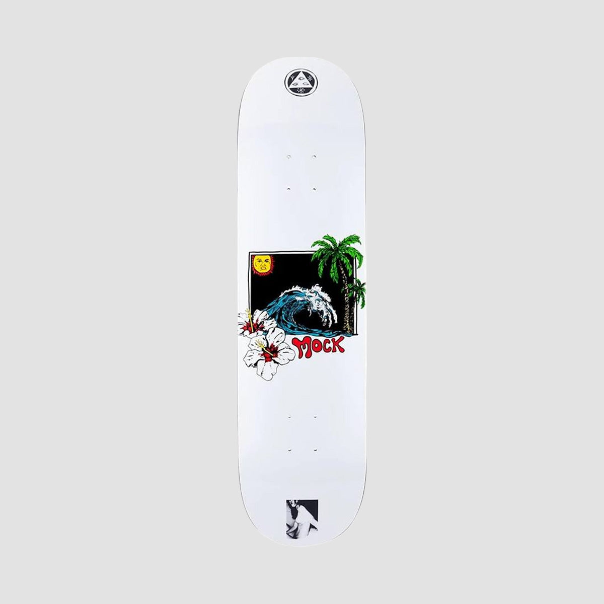 Welcome Wave Evan Mock Pro Model On Island Skateboard Deck White - 8.38"