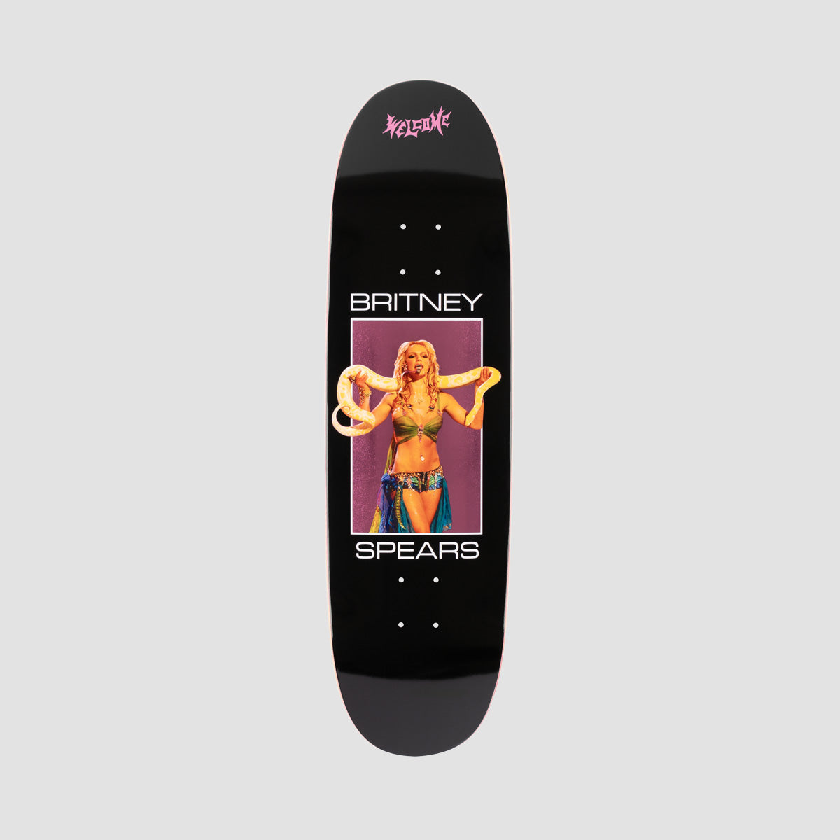 Welcome X Britney Sprears Snake On Son Of Boline Skateboard Deck Black/Pink Foil - 8.8"