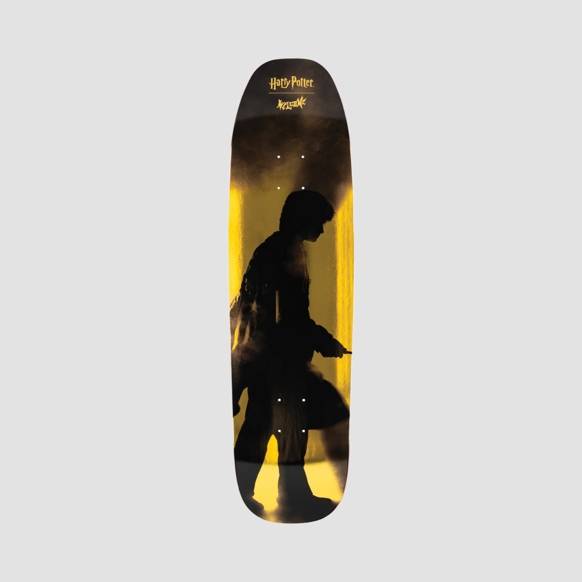 Welcome X Harry Potter Seeker on Nimbus 5000 Skateboard Deck Gold Foil - 8.75"