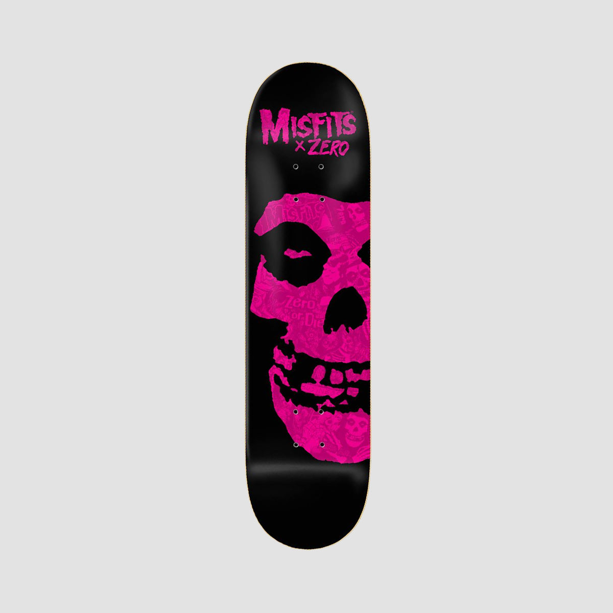 Zero Misfits Fiend Skull Collage Skateboard Deck Pink - 8.25"