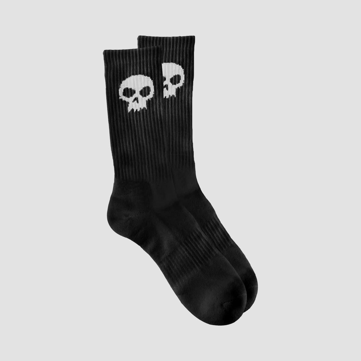 Zero Single Skull Crew Socks Black