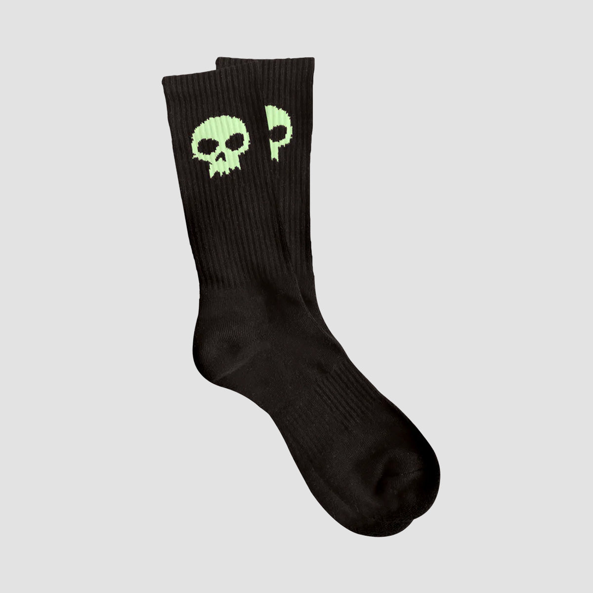 Zero Single Skull Crew Socks Black/Glow in the Dark