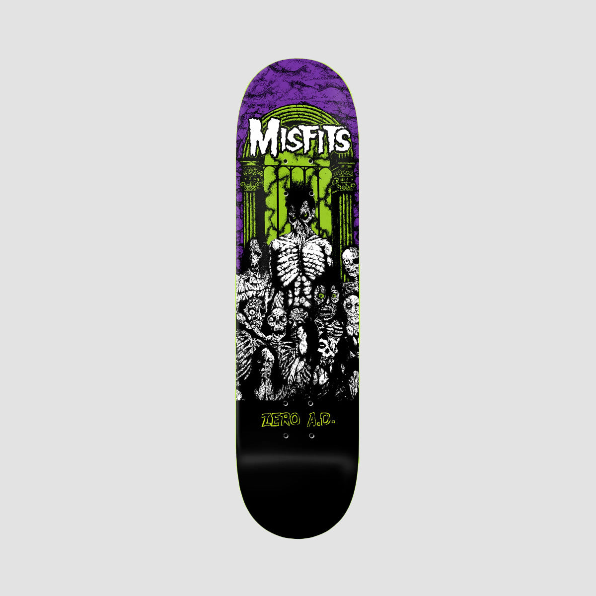 Zero X Misfits Earth A.D. Skateboard Deck Green Dipped - 8.25"