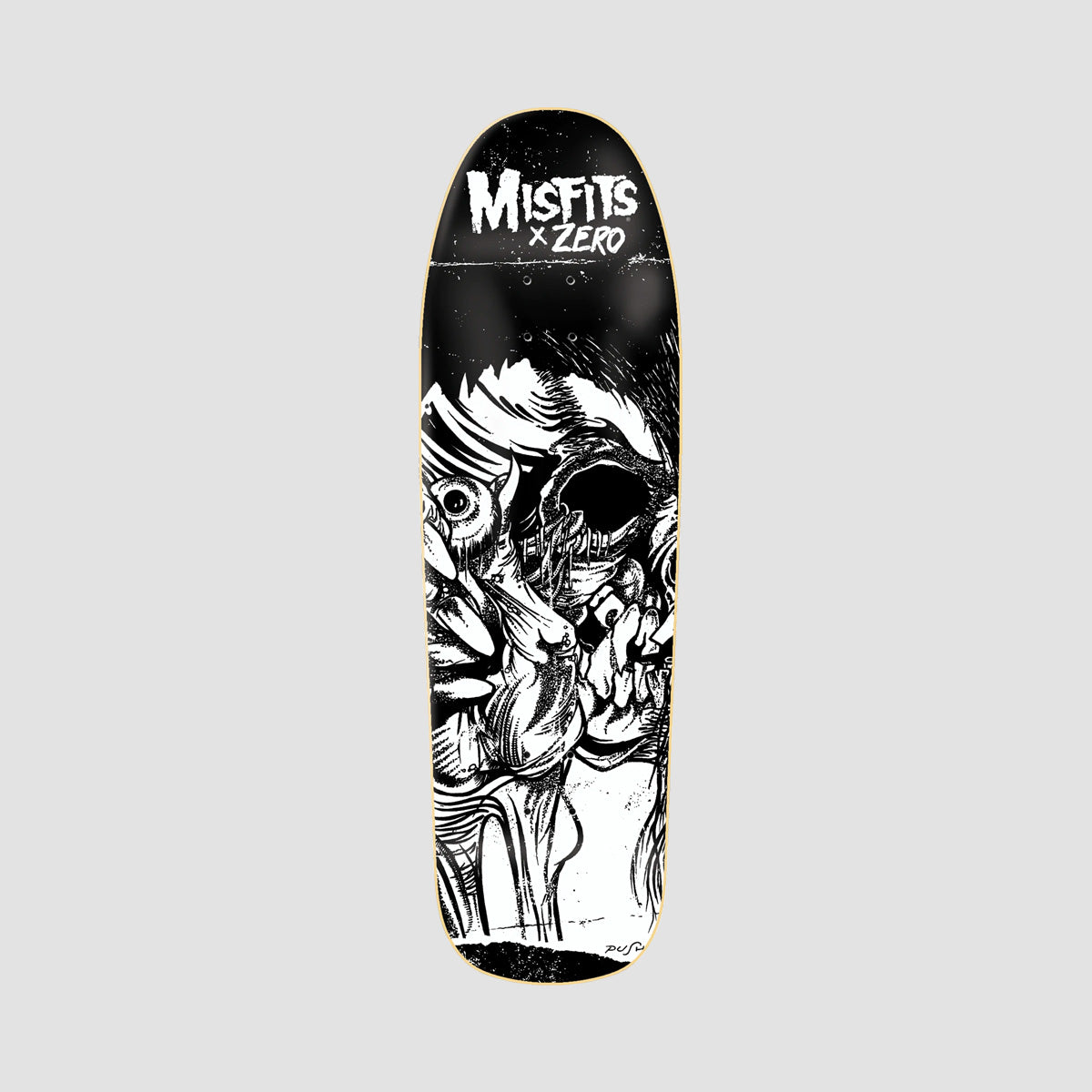 Zero X Misfits Evil Eye Cruiser Shaped Skateboard Deck - 9.5"