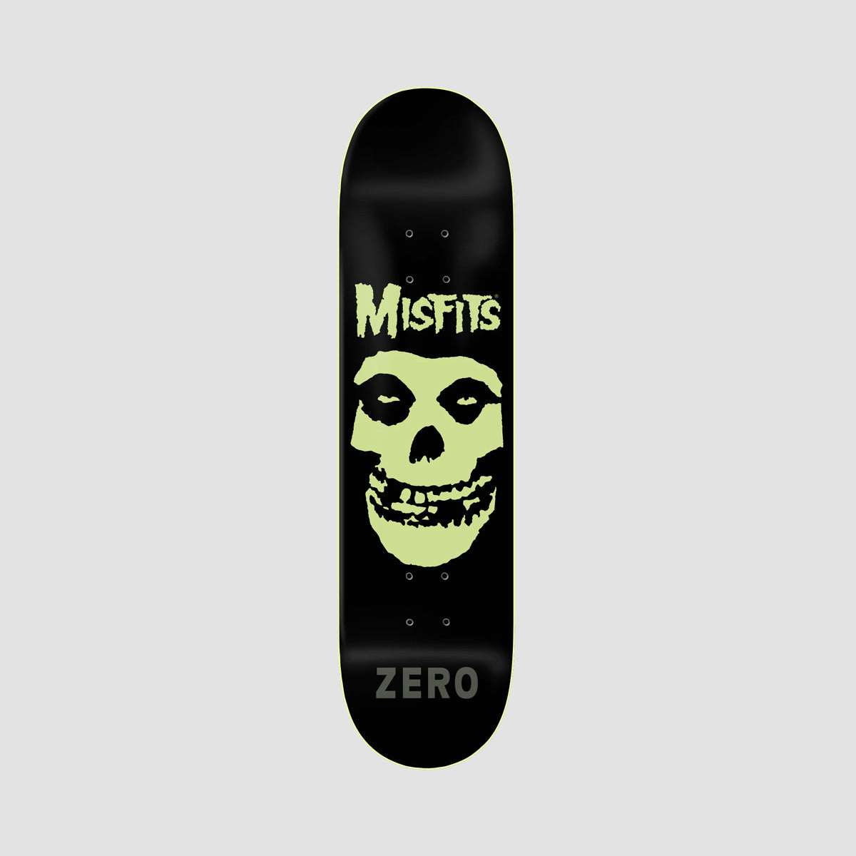 Zero X Misfits Fiend Skull Skateboard Deck GITD Dip - 8.25"