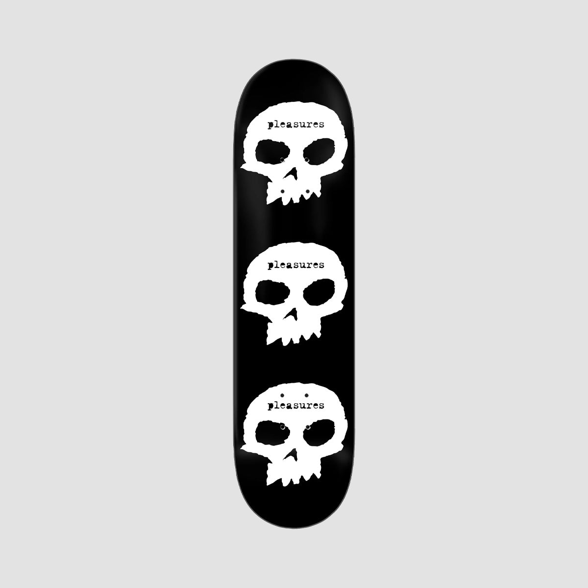Zero X Pleasures 3 Skull Skateboard Deck Black Dip - 8.25"