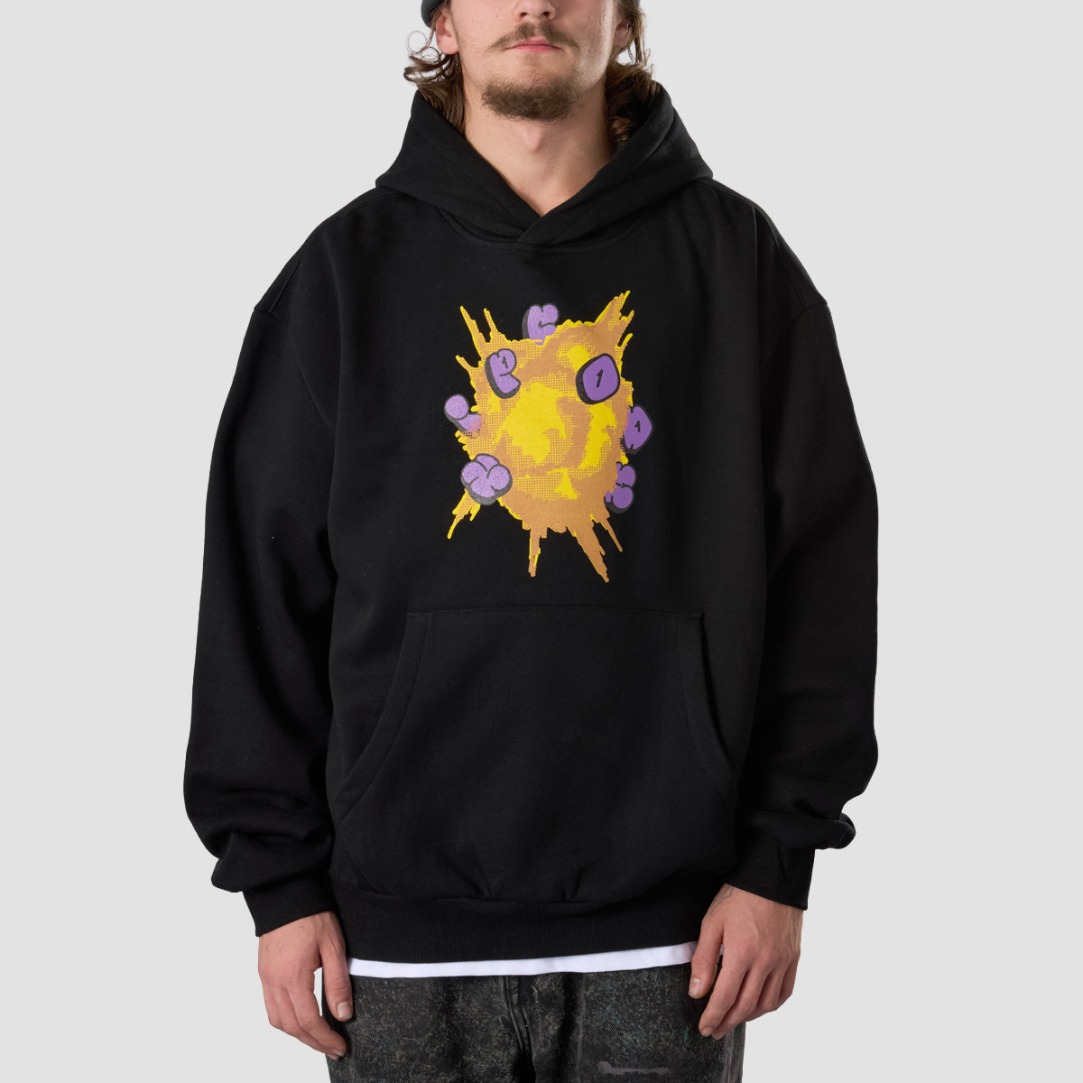 Zipcode Explosion Pullover Hoodie Black