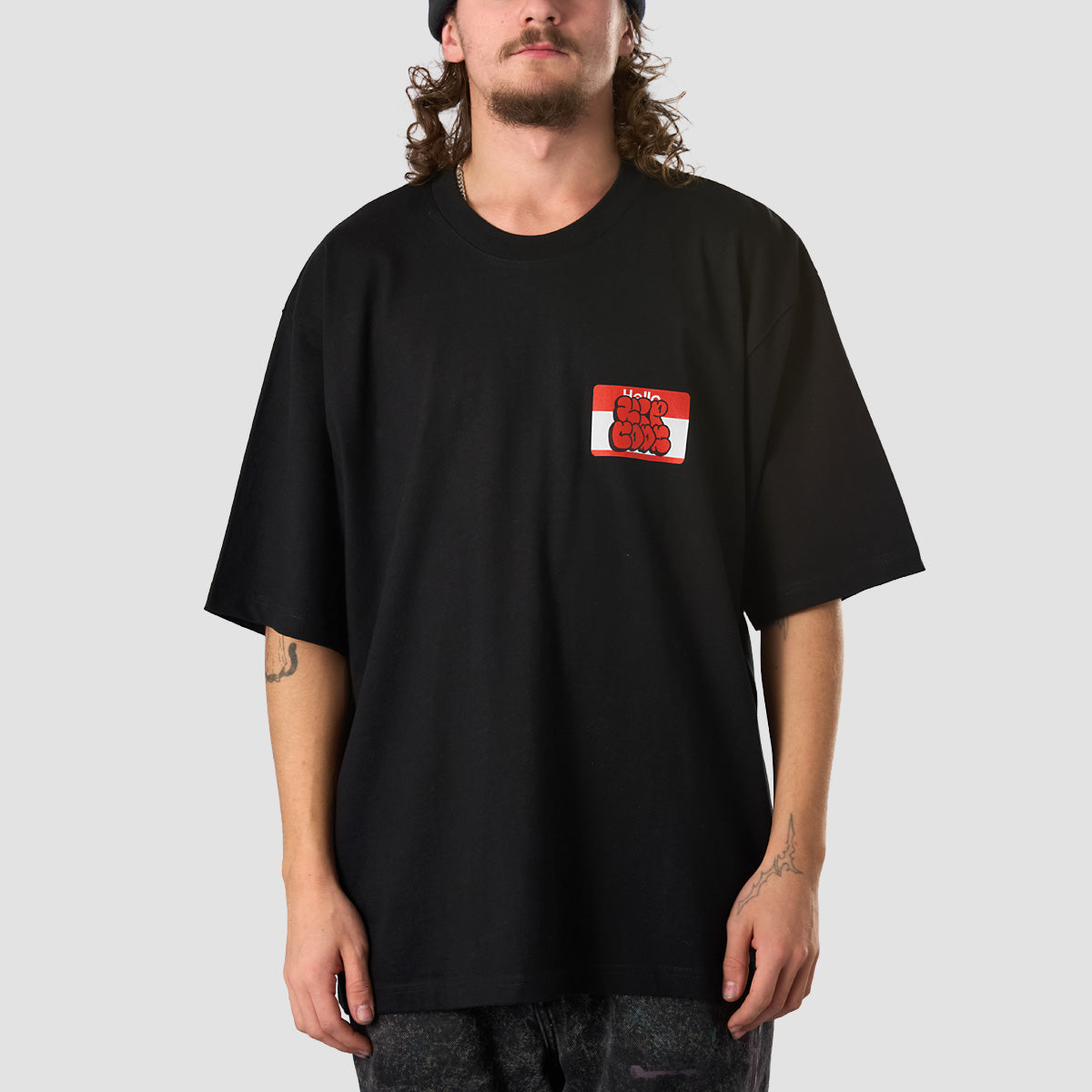 Zipcode Stop Watching Oversized T-Shirt Black