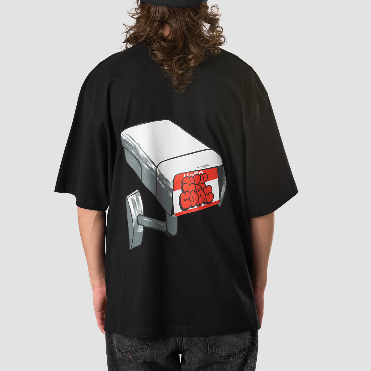 Zipcode Stop Watching Oversized T-Shirt Black
