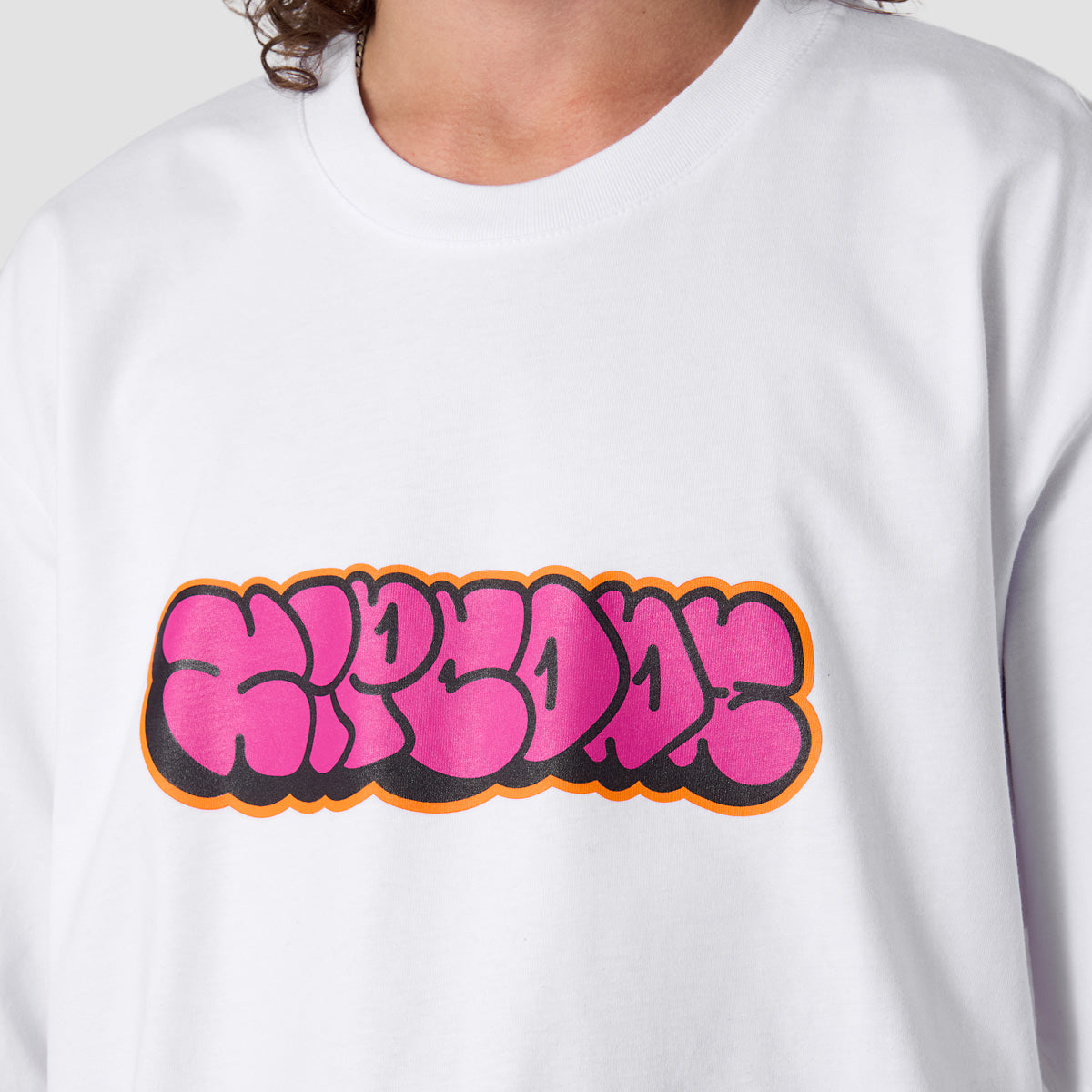 Zipcode Throw Up Oversized T-Shirt White