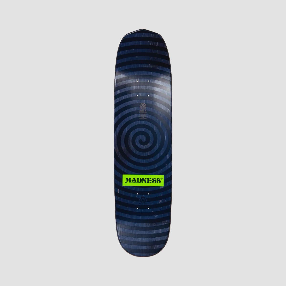 Madness Outcast R7 Slick On Middle Section Burden Shaped Skateboard Deck Green/Multi - 8.5"