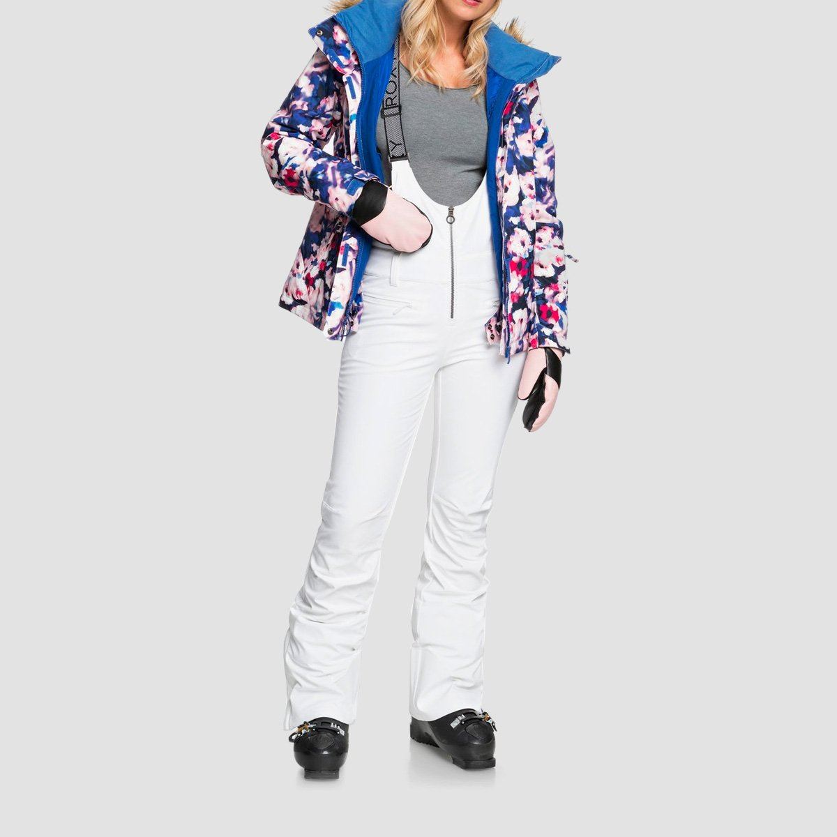 Roxy Summit Snow Bib Pants Bright White - Womens