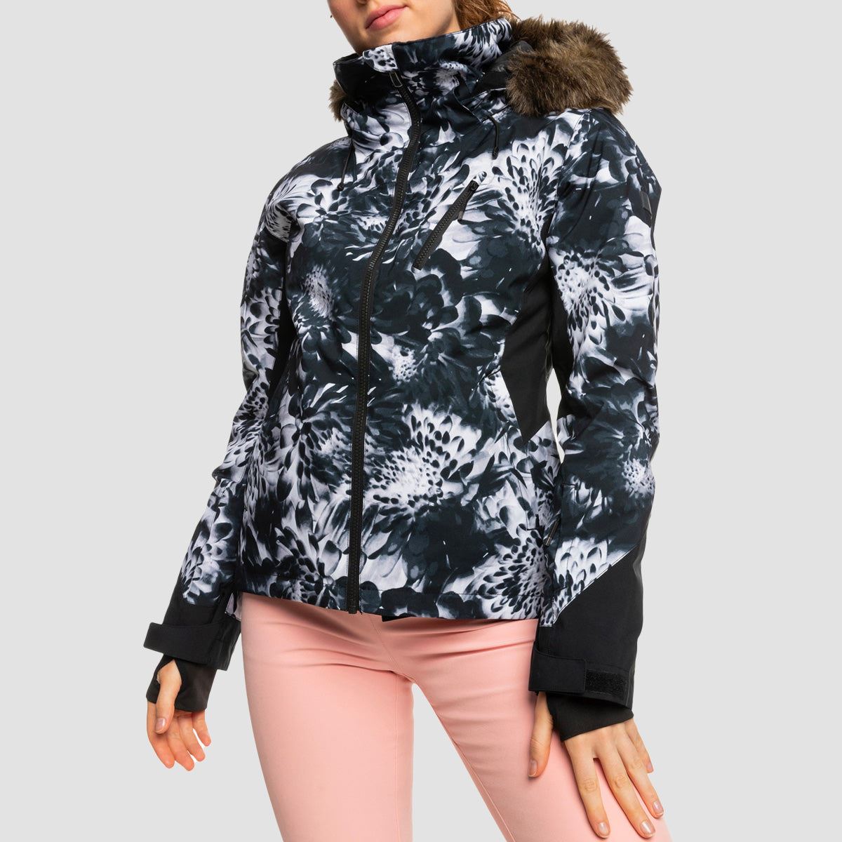 Roxy Jet Ski Premium 15K Snow Jacket True Black Future Flower - Womens