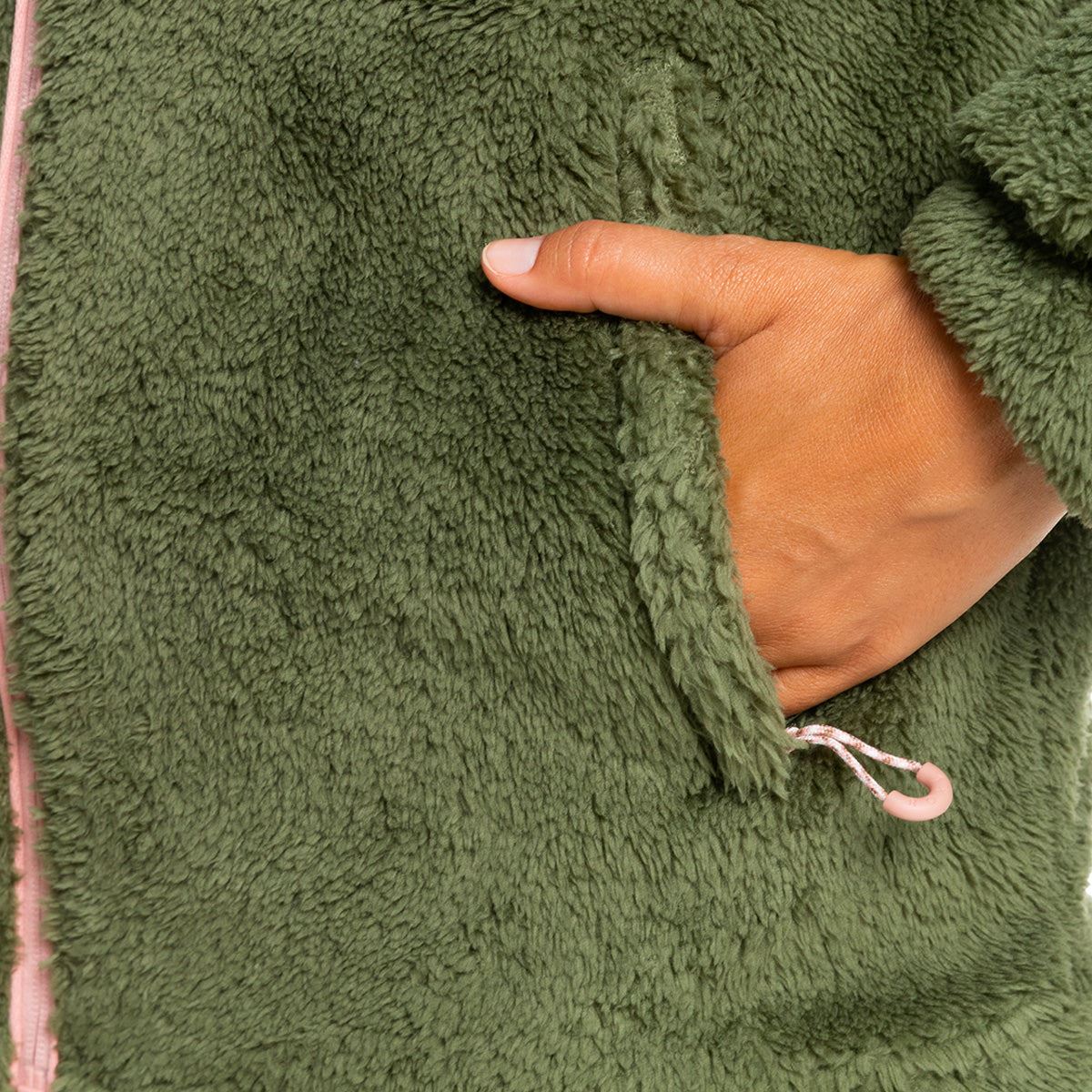 Roxy Alabama Zip Up Fleece Deep Lichen Green - Womens