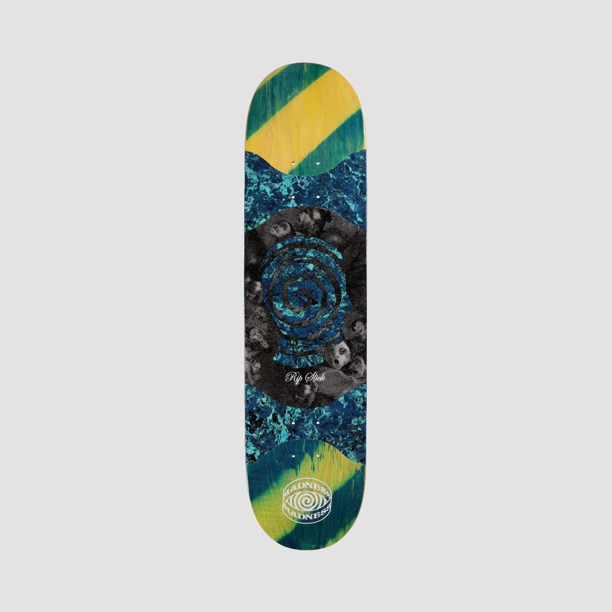 Madness Voices R7 Rip Slick On Middle Section Skateboard Deck Blue/Green - 8.125"