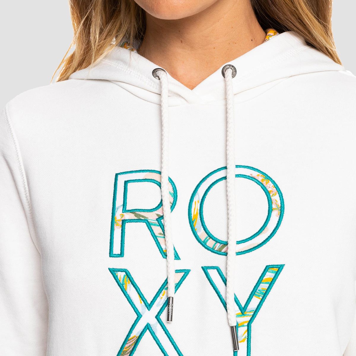 Roxy Right On Time Pullover Hoodie Snow White - Womens