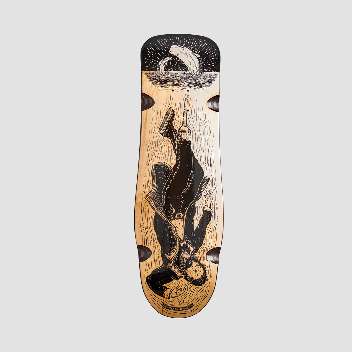 Heathen Ahab Drowning On Slimkowski Skateboard Deck - 9.60"