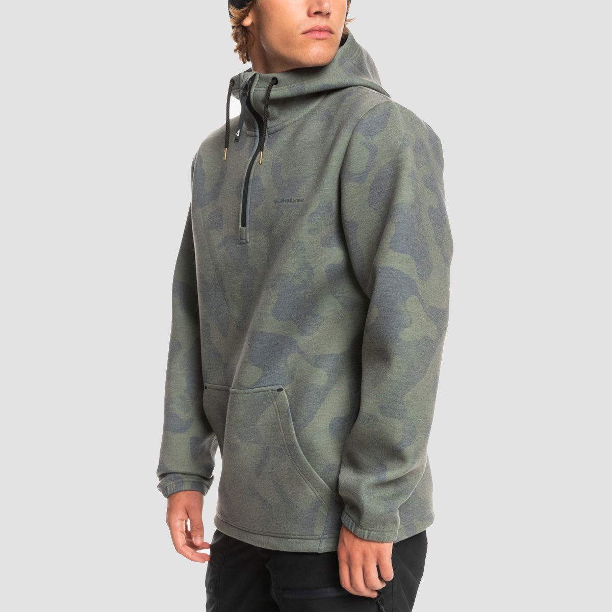 Quiksilver Shredder Half Zip Pullover Snow Hoodie Fade Out Camo