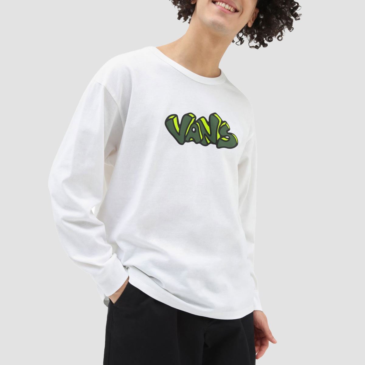 Vans Skate Classics Off The Wall Graphic Loose Longsleeve T-Shirt White