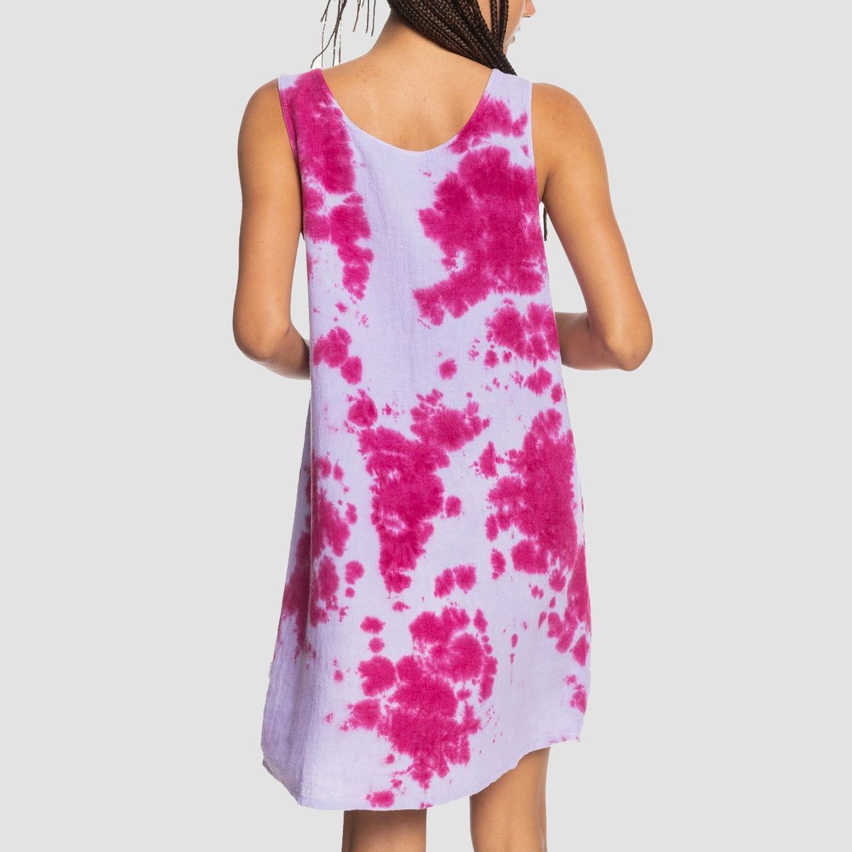 Quiksilver Summerside Linen Dress Tie Dye Pastel Lilac - Womens