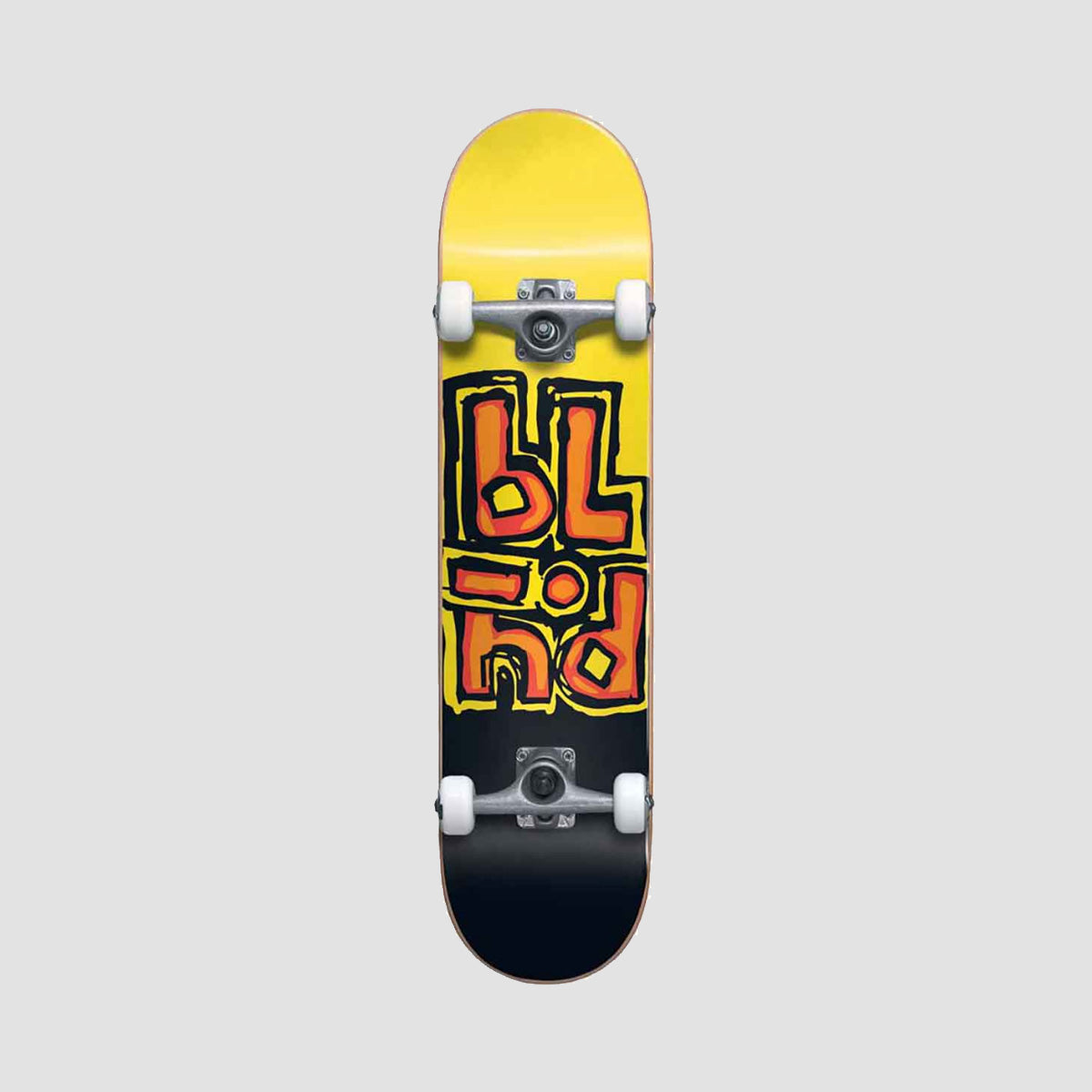 Blind OG Stacked FP Soft Wheels Skateboard Black/Yellow - 7.5"