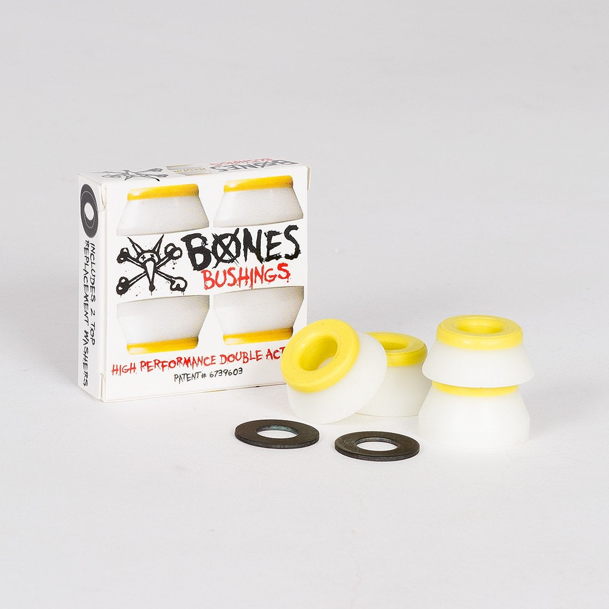 Bones Hardcore Bushings Medium Yellow/White x2 - Skateboard