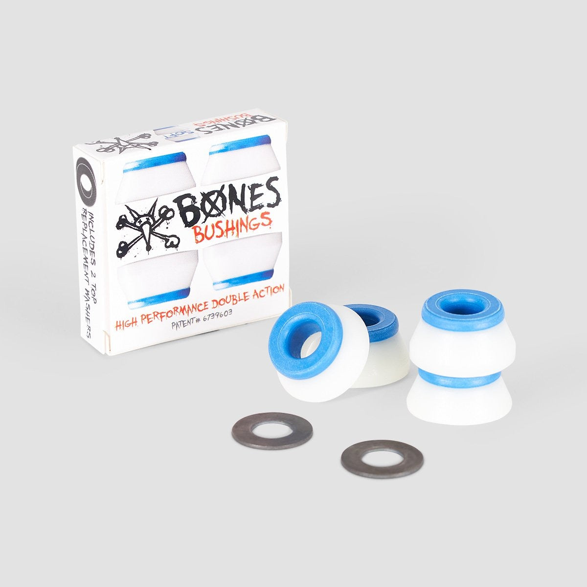 Bones Hardcore Bushings Soft Blue/White x2 - Skateboard