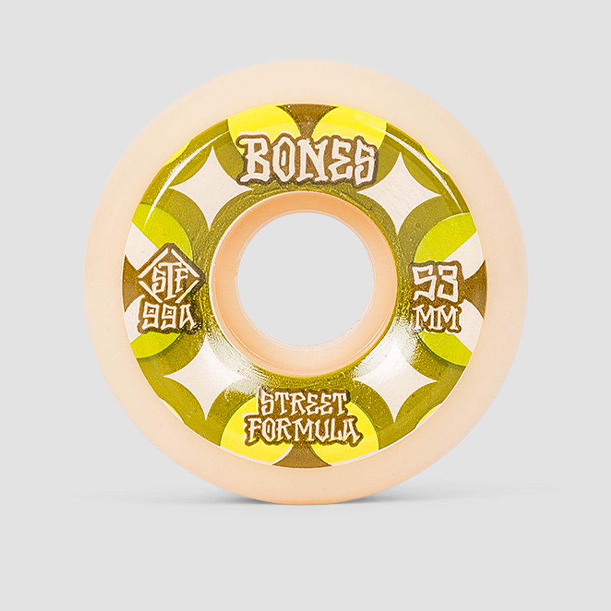Bones Retros V5 Sidecut 99A STF Skateboard Wheels White 53mm