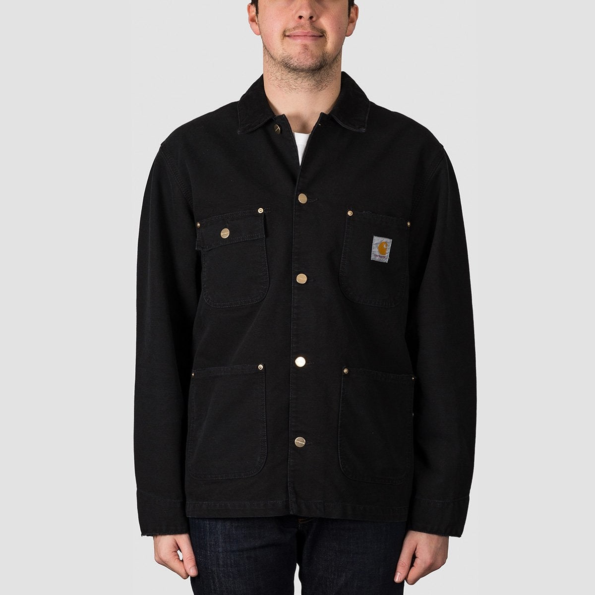 Carhartt WIP OG Chore Coat Black/Black Aged Canvas - Clothing