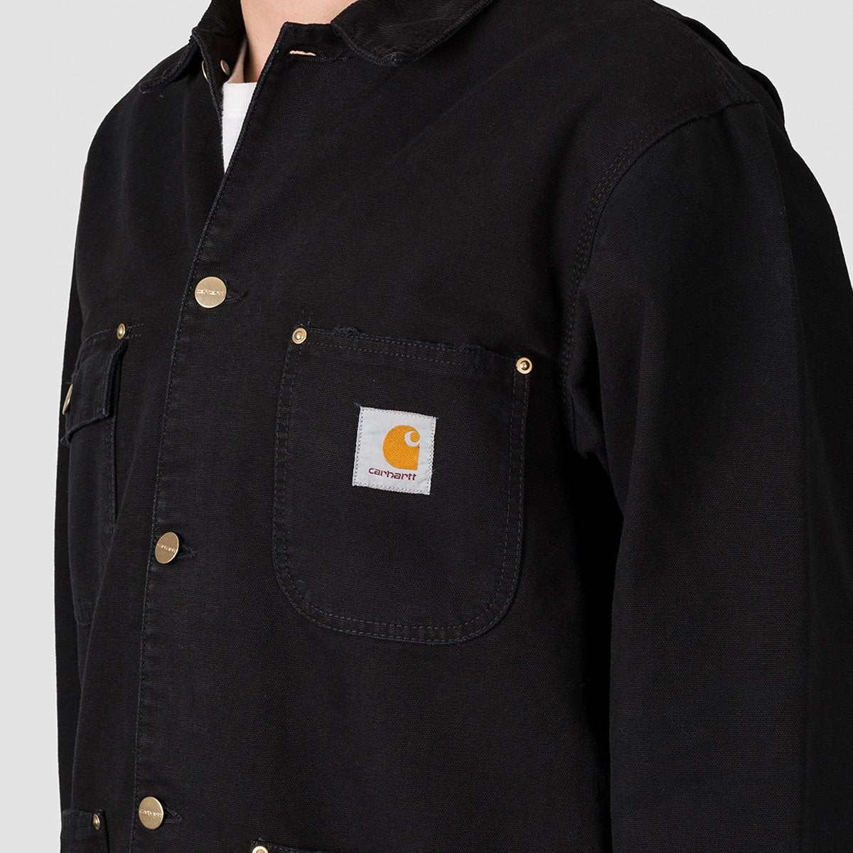 Carhartt WIP OG Chore Coat Black/Black Aged Canvas - Clothing