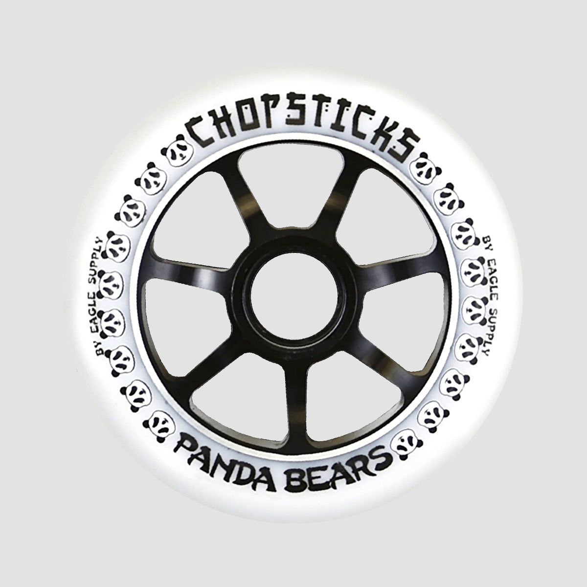 Chopsticks Panda Bears Scooter Wheel x1 White 100mm