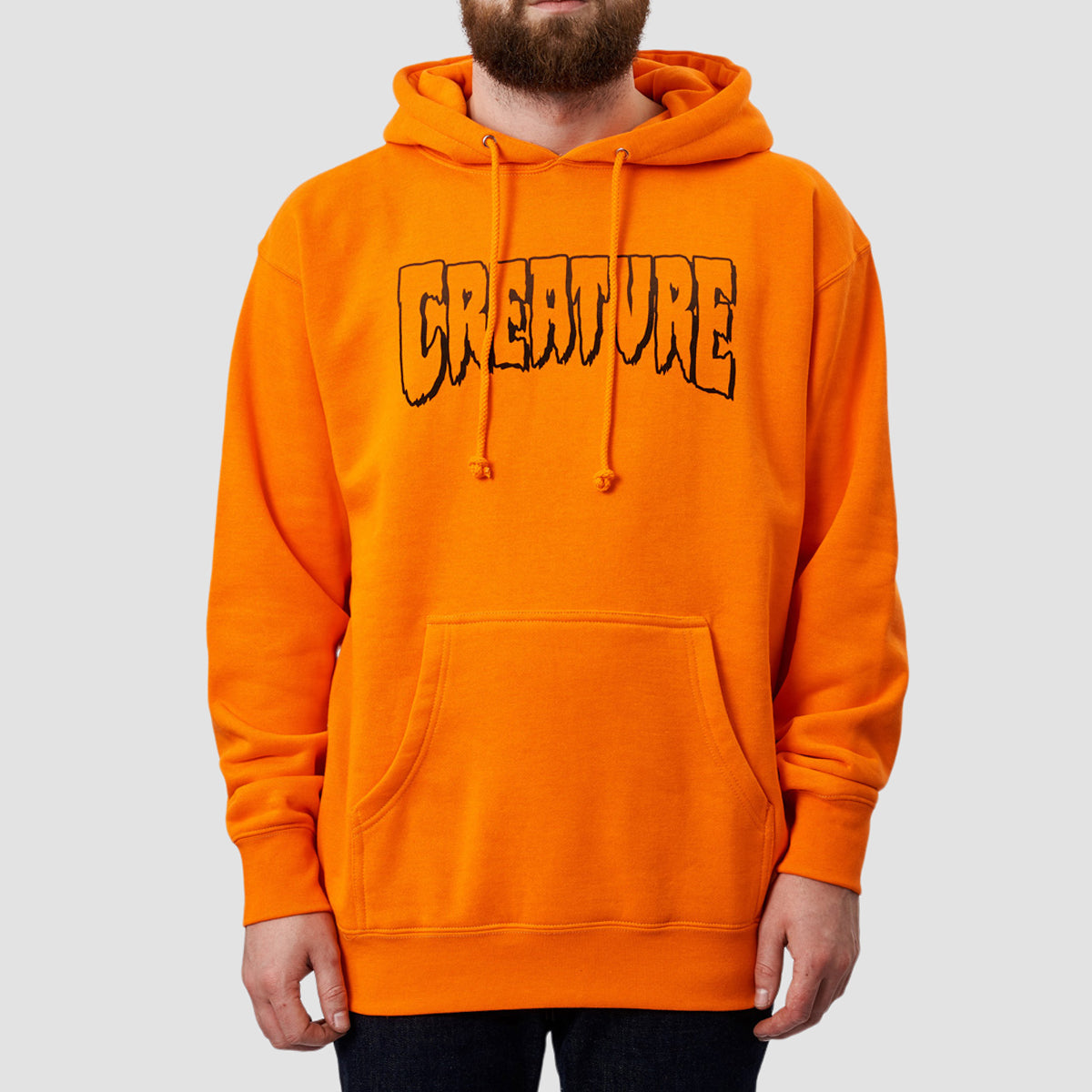 Creature Logo Outline Pullover Hoodie Safety Orange