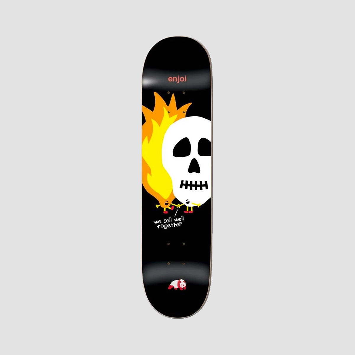 Enjoi Skulls And Flames HYB Skateboard Deck Black - 8.5"