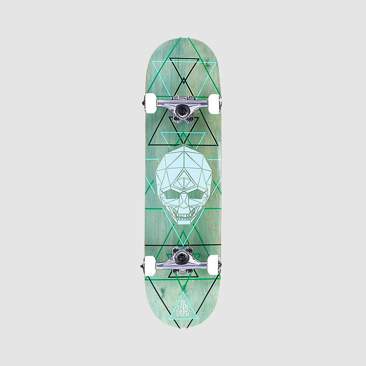 Enuff Geo Skull Skateboard Green - 8"