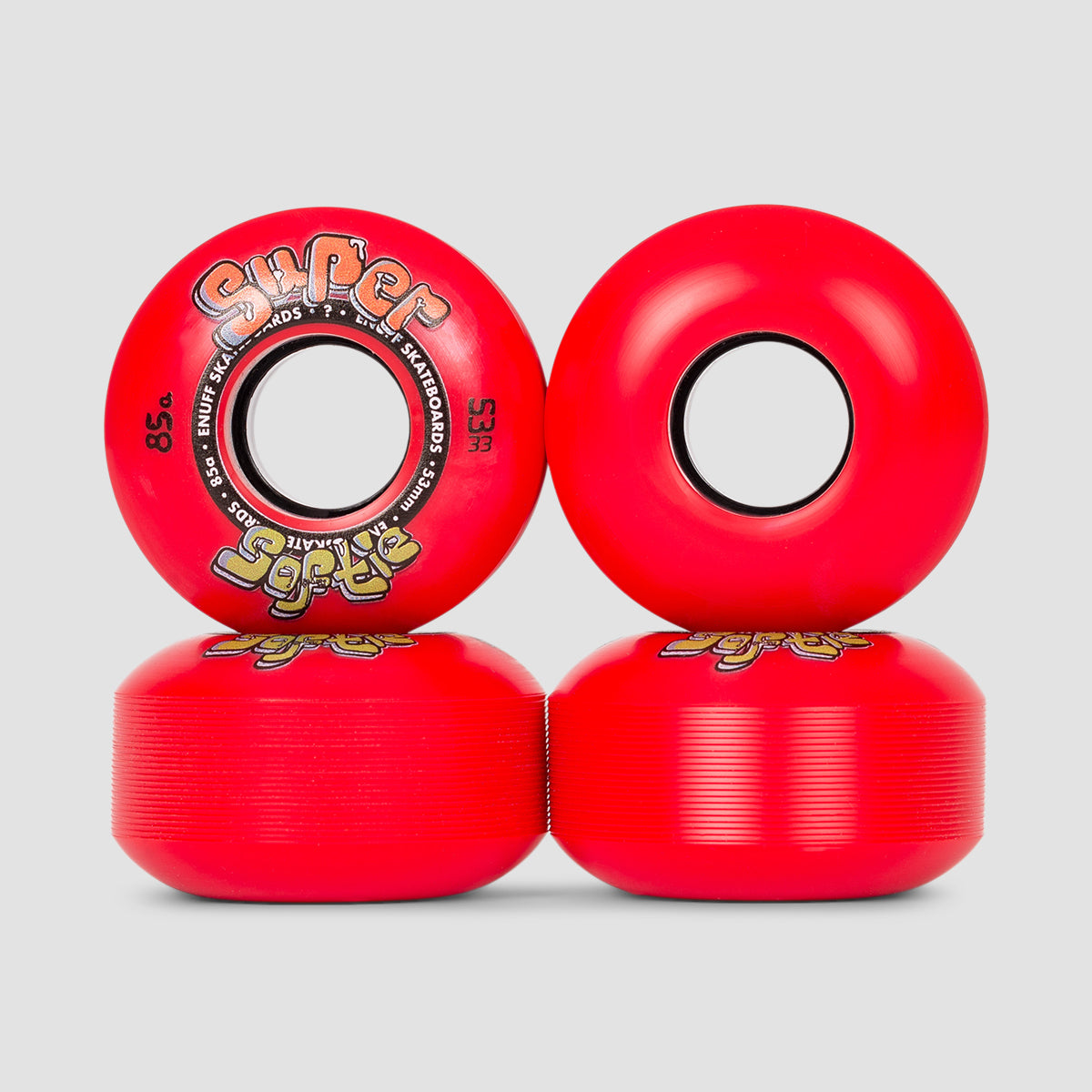 Enuff Super Softie Skateboard Wheels Red 53mm