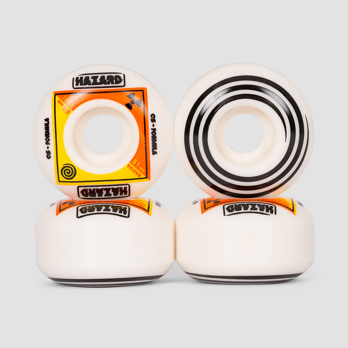 Hazard Bio CS Radial 101A Skateboard Wheels White 51mm
