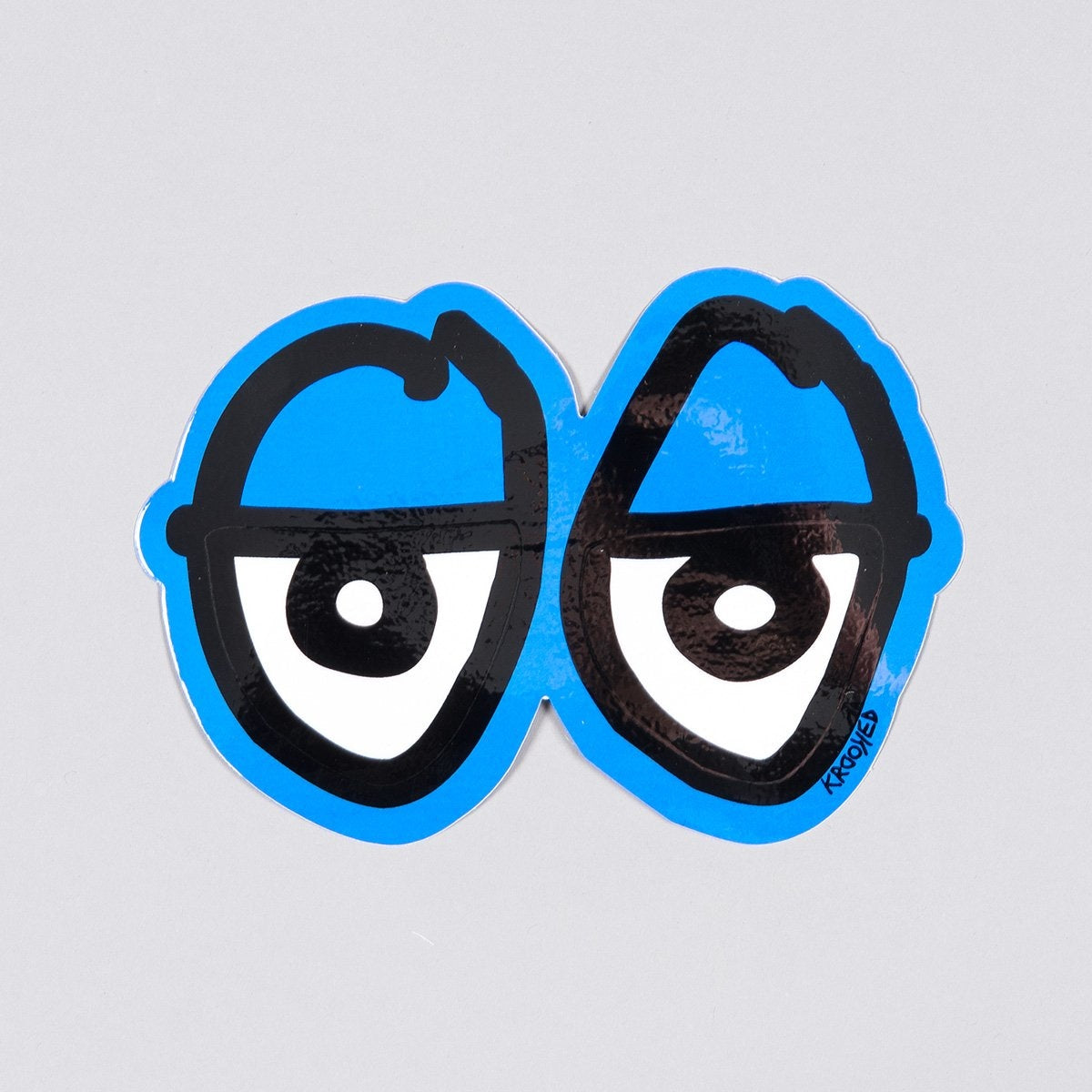 Krooked Eyes Diecut Sticker Blue 140mm x 100mm - Skateboard