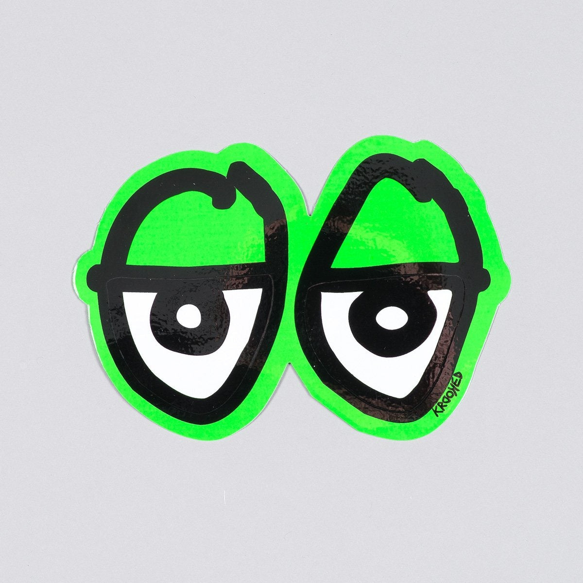 Krooked Eyes Diecut Sticker Green 140mm x 100mm - Skateboard