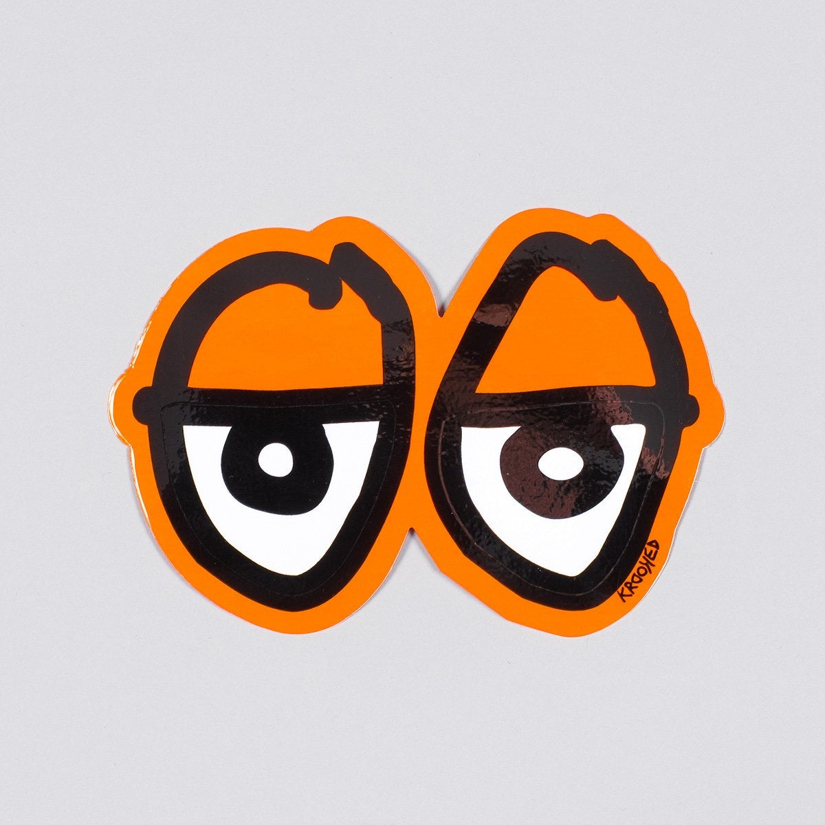 Krooked Eyes Diecut Sticker Orange 140mm x 100mm - Skateboard
